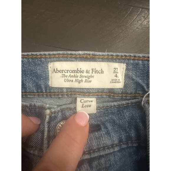 Abercrombie & Fitch Jeans Womens 27/4L Blue The Ankle Straight Ultra High Rise - Picture 3 of 4